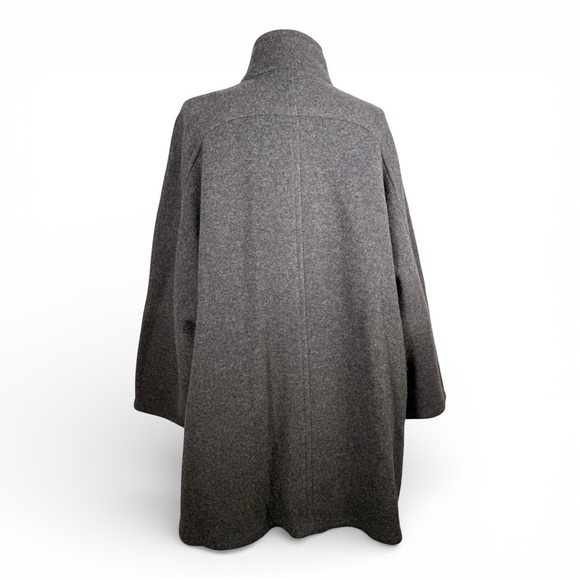 Gerry Weber Edition Wool Blend Cape Poncho Jacket Gray Zip Front Size 38 US 8 - Picture 9 of 9